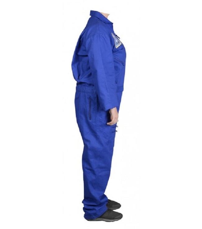 Blue Flight Suit Halloween Costume with Embroidered Cap (adult sml